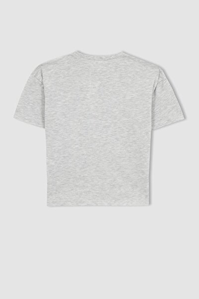 DeFacto Girl's Short Sleeve Printed T-Shirt - Relax Fit A1284a823sm