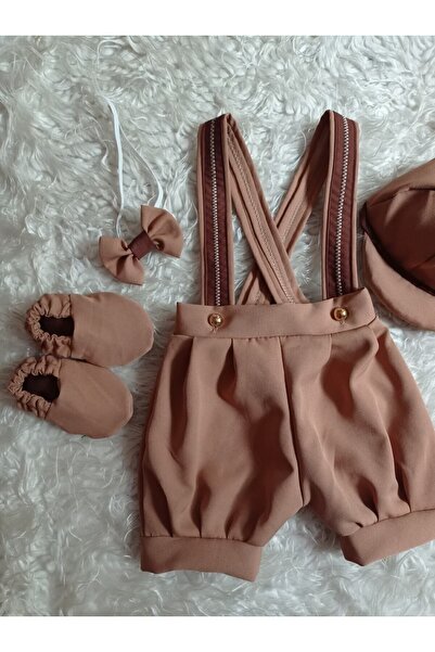 AgTasarım Taba Rengi Doğum Günü Konsept Salopet Takım