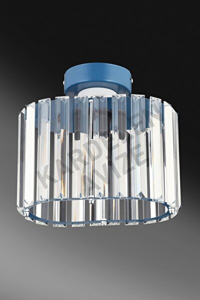 Genel Markalar Mavi Tekli B Plafonyer Kristal  Taşlı Aşağı Bakan Lüks Avize