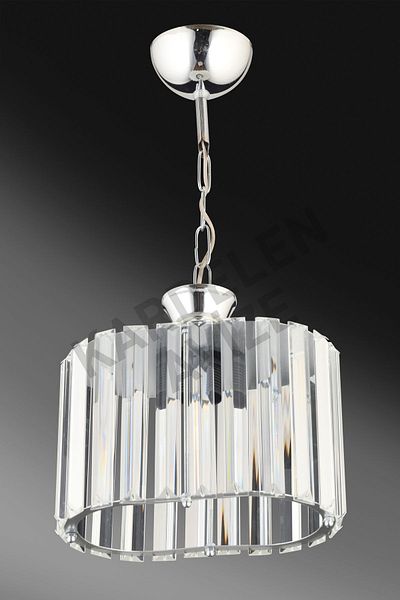 SONSUZ AYDINLATMA&AVİZE Chrome Single Crystal Stone Downward Facing Luxury Chandelier