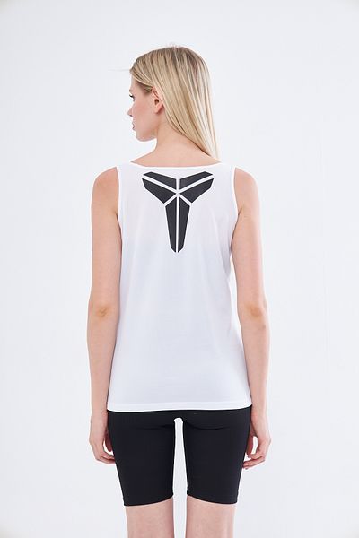 YÜKSEL IŞIK White Printed Thick Strap Sports Undershirt
