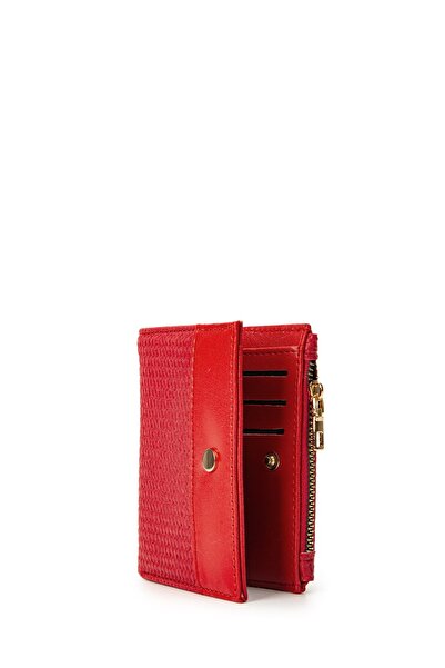 minebag ZC153 Model Red Faux Leather Women's Wallet with Compartment