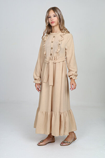 Asortix Μακρύ λινό Hijab Φόρεμα - Κορίτσι