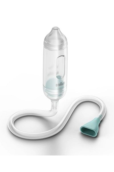 Braun Nasal Aspirator 1, Clears stuffy noses fast & gently, 0+Months, 2 nose tips, BPA Free BNA050EU