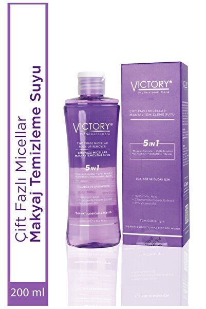 Victory Makyaj Temizleme Suyu Çift Fazlı Micellar Tüm Ciltler Için 200 ml