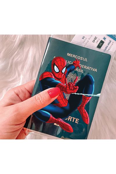 Cekuonline Spider Model - Transparent PVC Printed Pocket Case Cover Compatible with All Countries Passports
