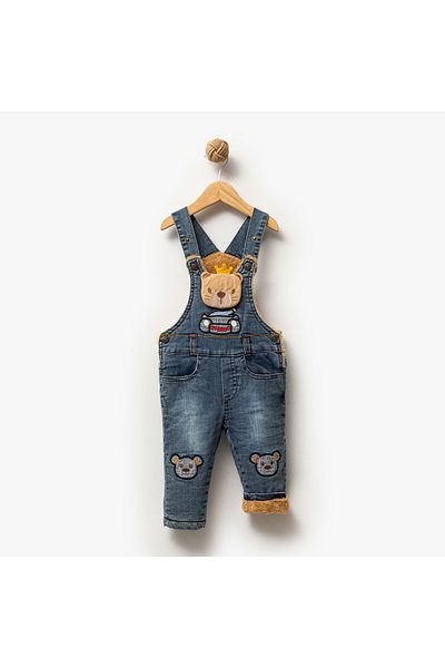 Overdo Plush Inside / Welsoft Baby Boy Winter Blue Denim Salopet / Gardener