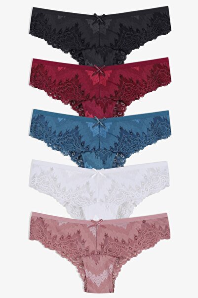 koza iç giyim Chiloți brazilieni din dantelă, 5 piese, pentru femei