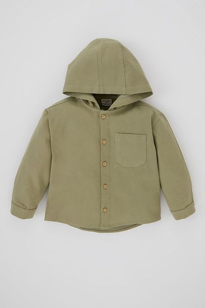 DeFacto Baby-Jungen-Langarmshirt aus Gabardine mit Kapuze und Bergmuster A8270a523au