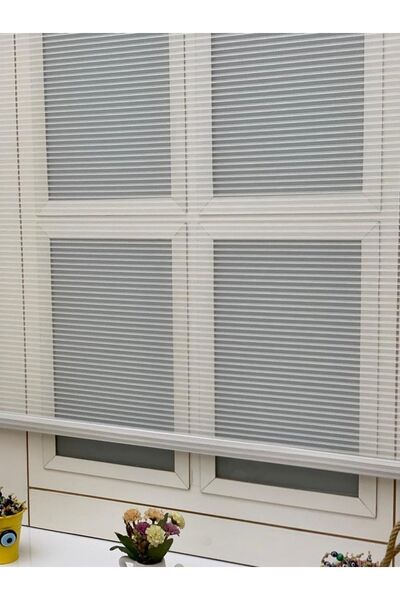 YAZAR HOME Yeni Sezon Çift Mekanizmalı Zincir Desenli Tül Stor Perde