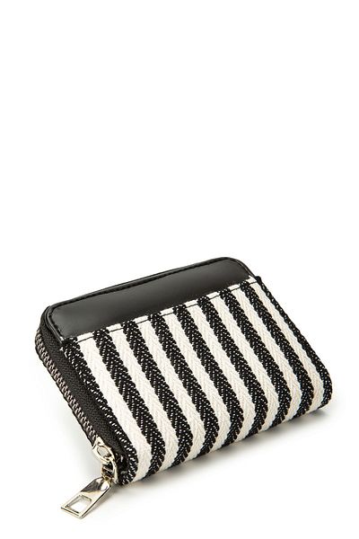 minebag ZC157 Model Canvas Leather Black Women's Wallet - Compartment and Combination