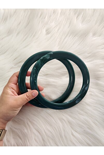 fundahobi حقيبة مسطحة بمقبض عظم الزمرد مقاس 15 × 15 سم