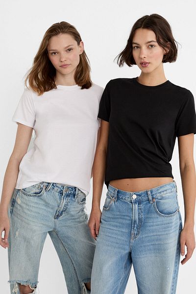 Stradivarius Pack of 2 Basic Short Sleeve T-Shirts