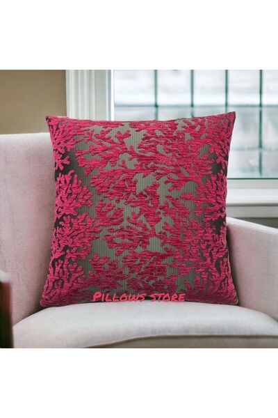 PİLLOWS STORE Mercan Desenli Pembe Kırlent Kılıfı 45cm*45cm
