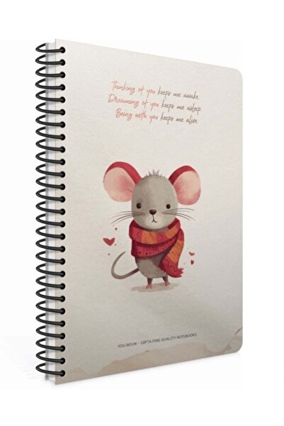 Gıpta You Book Spiralli Fare Sert Kapak 120 Yaprak 17*24 Çizgili Defter