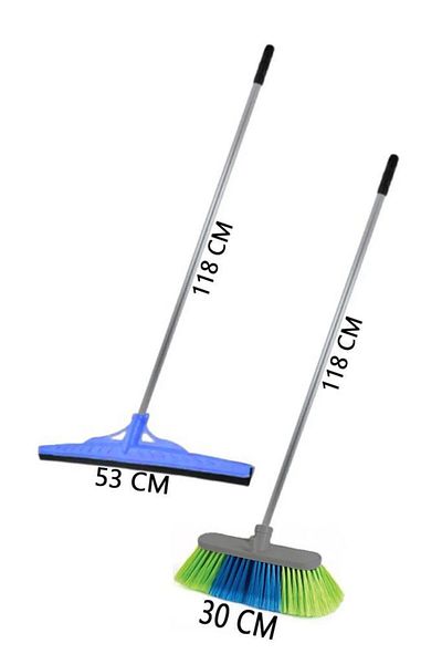 Tiesa Home 55cm Metal Squeegee Mop 2-Piece Vacuum Cleaner Set - Auto Floor Brush