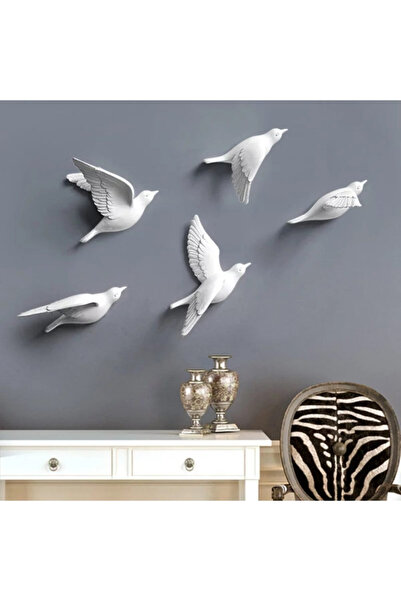 CajuArt Dekoratif Üç Boyutlu Uçan Kuş Duvar Dekoru Model D Biblo