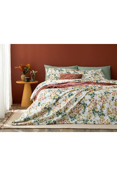 English Home Terracotta Romantic Ivy Single Easy-Iron Duvet Cover Set