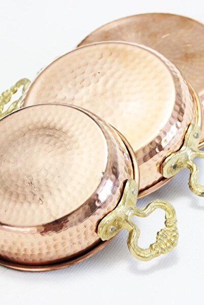 KAVELE 20 Cm Dövme Bakır Sahan Yumurta Tava Kuymak Menemen Tava 20 Cm