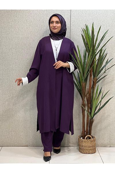 Butik büyük beden 3 Piece Crepe Set