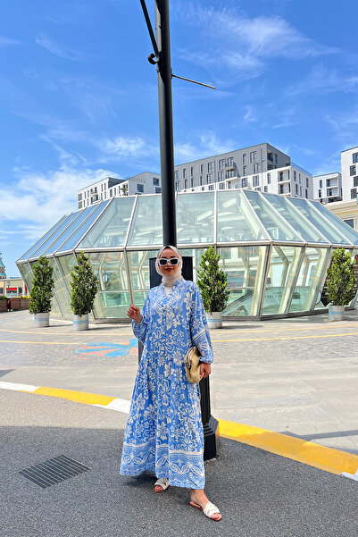 Stilife Blue Cotton Placket Dress