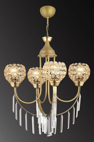 SONSUZ AYDINLATMA&AVİZE Antique Waterfall 4-Piece Optigon Head Luxury Up-Facing Crystal Stone Chandelier