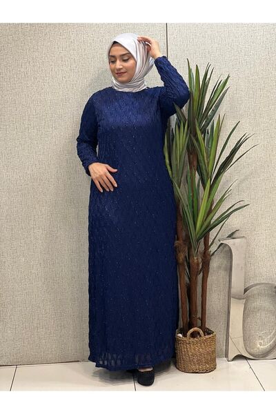 Butik büyük beden Düz Payet Elbise