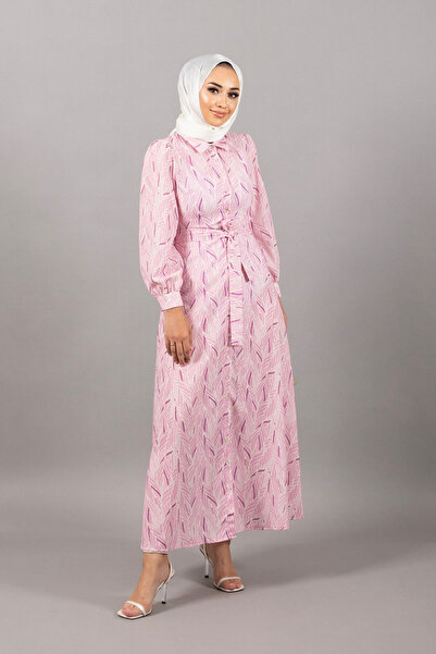 Stilife Ροζ λινό φόρεμα Nina