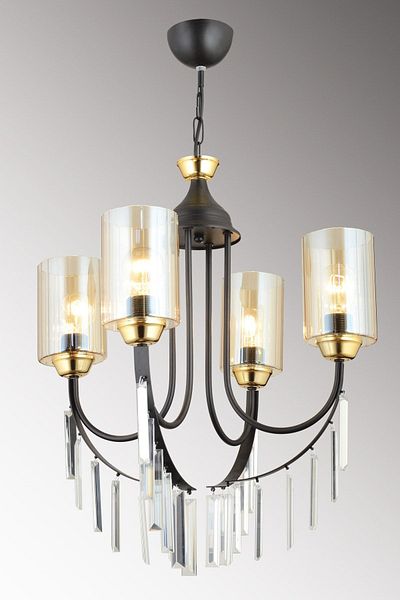 SONSUZ AYDINLATMA&AVİZE Black Waterfall 4-Plus Pipe Glass Luxury Up-Facing Crystal Stone Chandelier