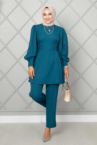 EBRUTESETTÜR Tie-up Side Detailed Tunic Set