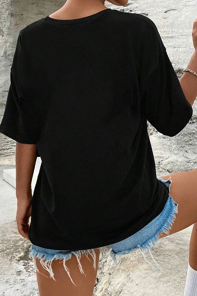DAXİS Sportwear Company Oversize Γυναικείο T-Shirt - Crew Neck, Printed