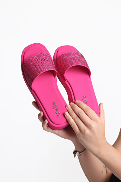 ELİT SHOES شبشب Wella التشريحي - مزين بالأحجار ومصنوع من الساتان