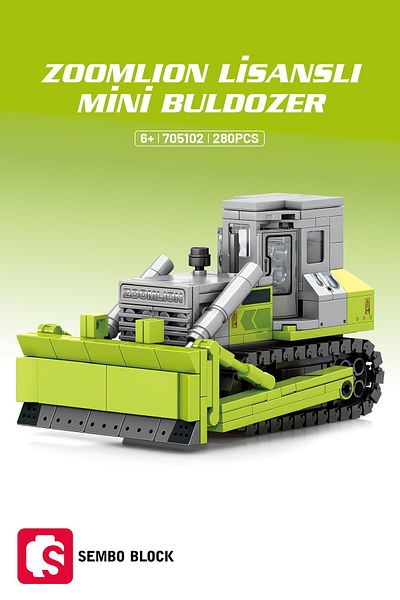 Sembo Block Zoomlion Mini Bulldozer - 280 قطعة من مكعبات البناء المرخصة المتوافقة مع Lego ( 705102 )