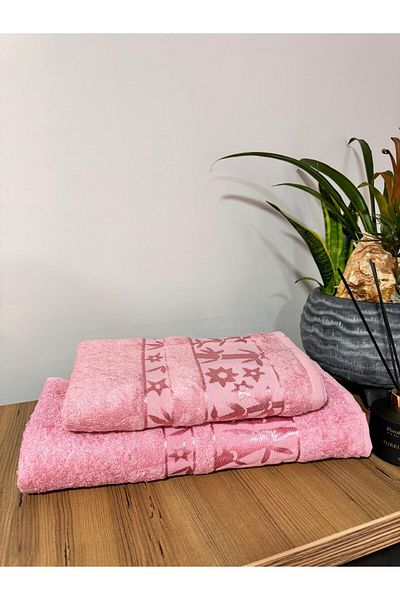 üntaş Σετ πετσετών μπάνιου και κεφαλιού 100% Bamboo 1 Piece - 90x150 και 50x90