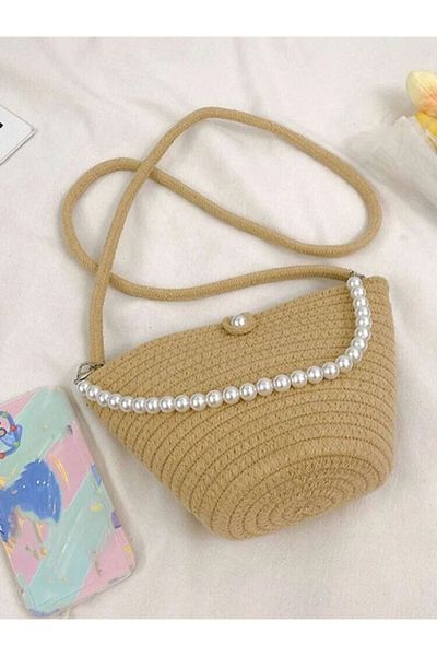 Katusa Γυναικεία τσάντα ώμου Milk Coffee Pearl Design