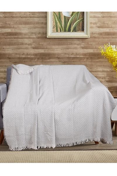 Bumedo Buldan Işi Multi-Purpose Cotton Sofa Cover Quality Sofa Bed Sofa Cover 170 X 210 cm - Light Gray
