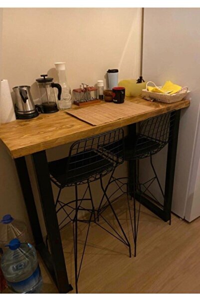 HNC HOME Retro Ahşap Bar Masası 100x50 cm