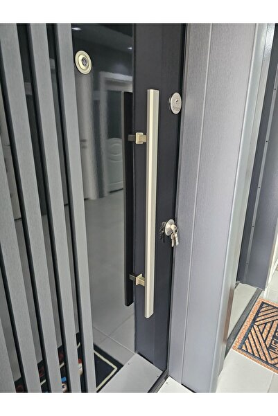 BY DORA DİZAYN 80 cm Saten Çelik Kapı Çekme Kolu Vida Aralıkları Ayarlanabilir