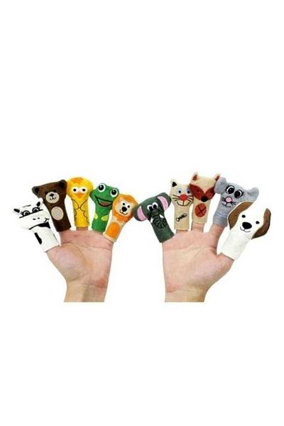 GLUK GLUK Finger Puppet Animals Set of 10