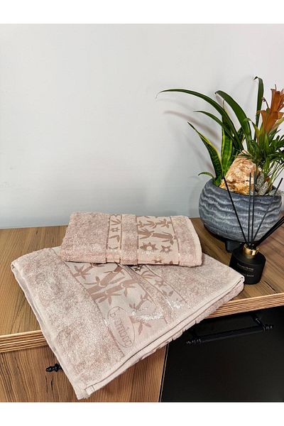 üntaş Σετ πετσετών μπάνιου και κεφαλιού 100% Bamboo 1 Piece - 90x150 και 50x90