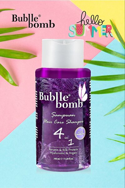 BUBBLEBOMB شامبو 4 في 1 للشعر الخالي من الملح - Sls-sles خالي من البارابين وا...