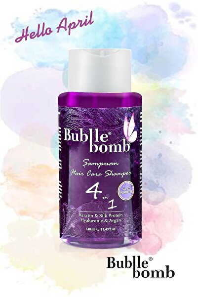 BUBBLEBOMB 4 In 1 Hair Tuzsuz Şampuan Sls-sles Paraben Içermez Argan Keratin Ipek Proteini Ve Hyaluronic 340ml