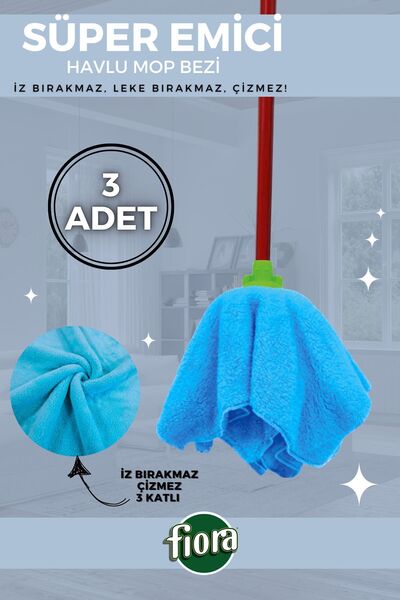 FİORA Wellsoft Poşetli Havlu Mop Bezi 3 Adet