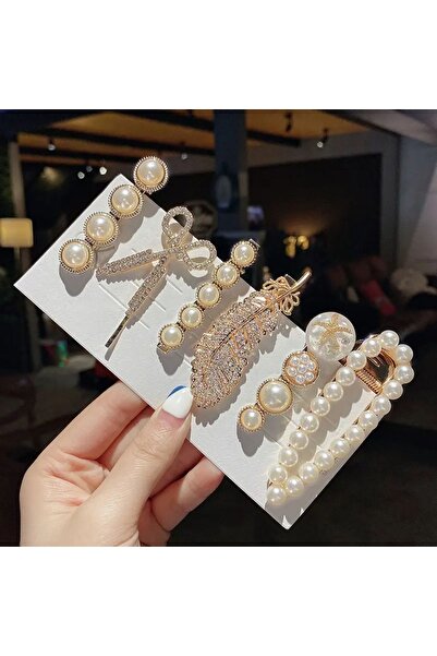 valkyrie Yeni Lüx 6 Lı Taşlı ve İncili Toka Seti