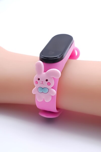 tutkanstore Pembe Yanaklı Tavşan Figürlü Çocuk Kol Saati Eğitici Küçük Yaşlar...