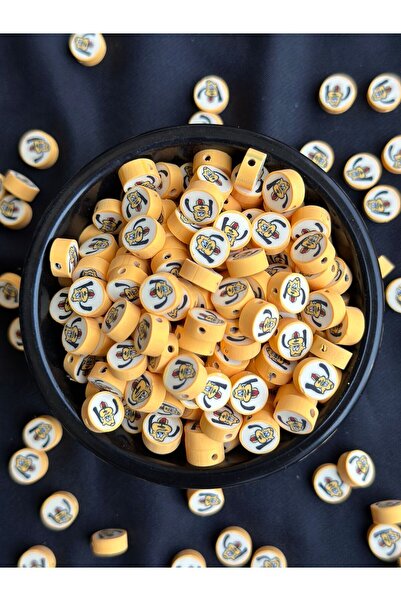 Bijumix Aksesuar 25 Adet 10 Mm Çizgifilm Figürlü Polimer Kil Fimo Boncuk Takı...