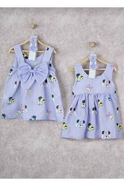 BUUFUU Φόρεμα γενεθλίων με σχέδιο κινουμένων σχεδίων με φιόγκο