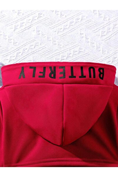 Machetta Butterfly Printed Dress and Crop Sweatshirt 2-Piece Combination for Kids