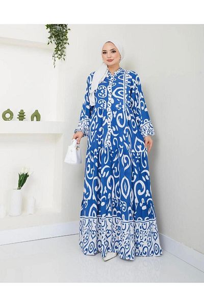 modasindoma Γυναικείο φόρεμα Hijab με σχέδιο βισκόζης