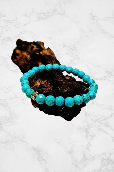 ayrestyle Turquoise Unisex Bracelet - 8mm Natural Stone